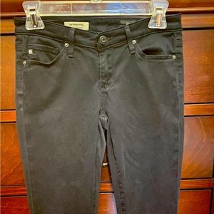 AG Adriano Goldschmied Size 25R Black The Stevie Ankle Slim Straight Ankle Jeans